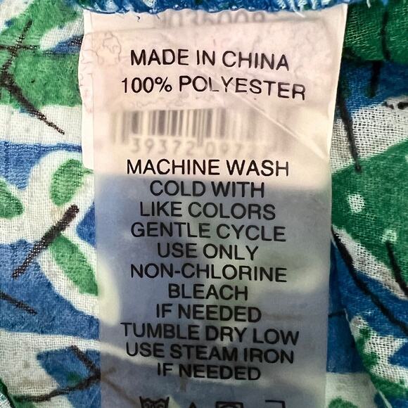 Two by Vince Camuto Womens Sheer Peasant Blouse Large Blue Green Tasseled Boho - Picture 5 of 5